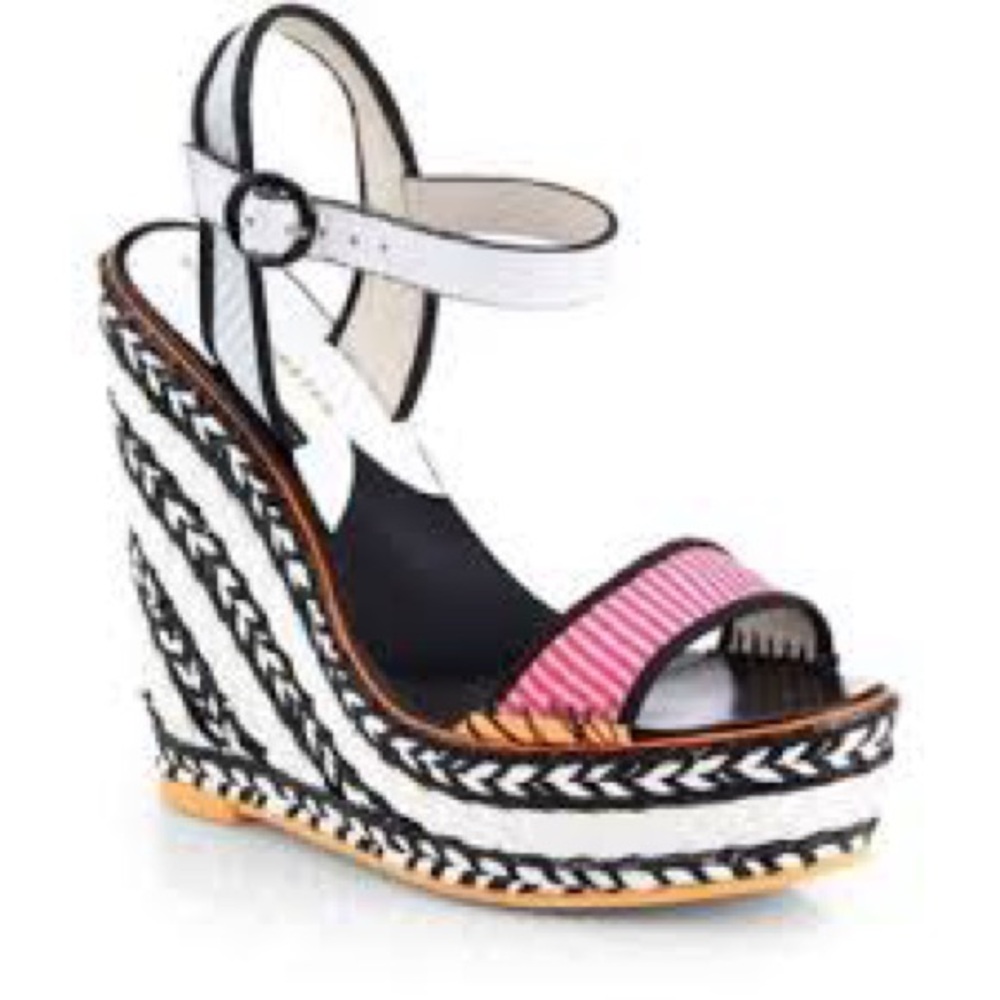NEW!! Women’s Sophia Webster Lucita Stylish Woven Platform Wedge Sandals Size 41